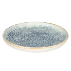 ACCOLADE Assiette plate rond bleu grès émaillé Ø 17 cm Ice Clearance