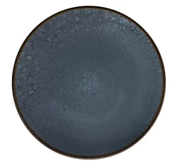 MEDARD DE NOBLAT Assiette plate rond bleu indigo grès émaillé Ø 26,5 cm Feeling Clearance