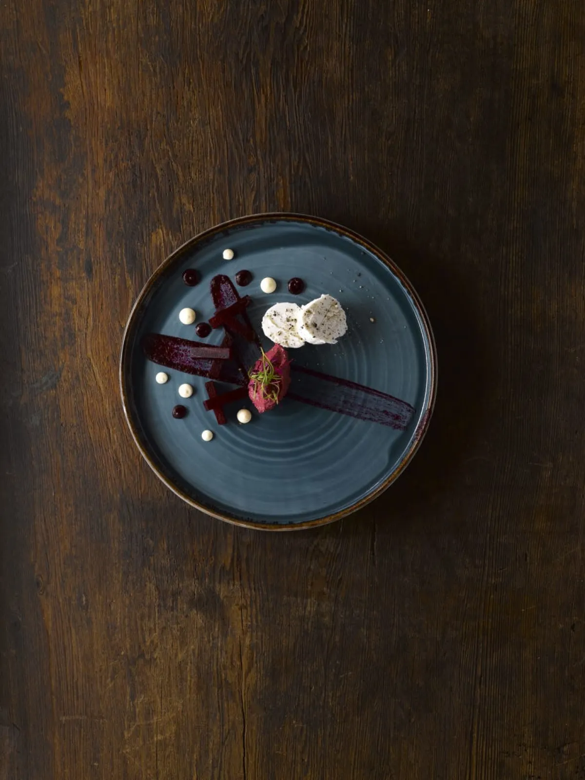 Assiette plate rond bleu porcelaine vitrifiée Ø 21 cm Harvest - DUDSON Hot