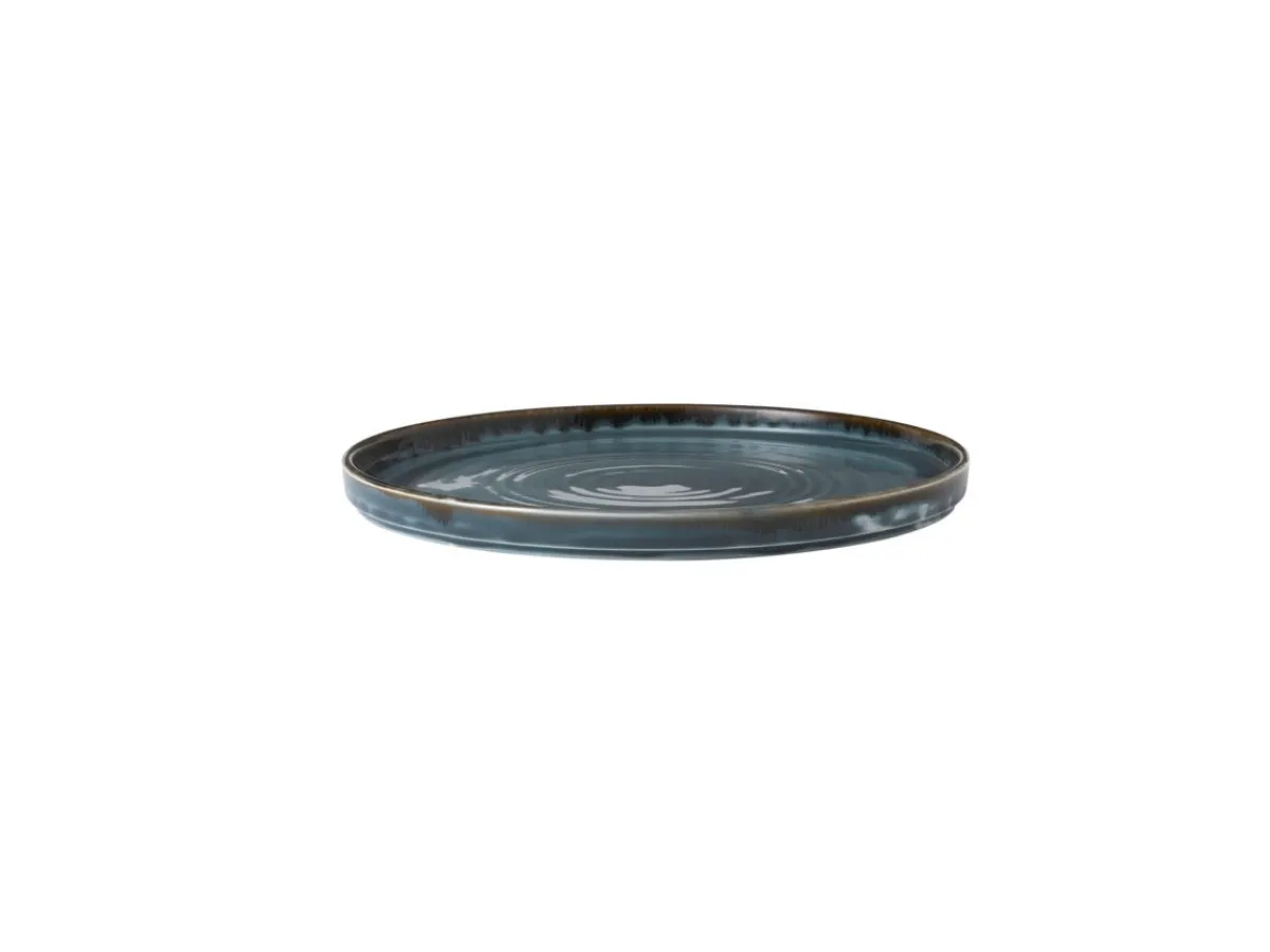 Assiette plate rond bleu porcelaine vitrifiée Ø 21 cm Harvest - DUDSON Hot