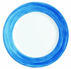 ARCOROC Assiette plate rond bleu verre opal Ø 19,5 cm Brush Sale