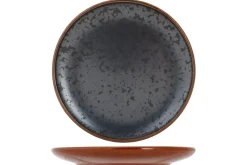 Assiette plate rond brun porcelaine Ø 16 cm Elements Maroon - PROOF