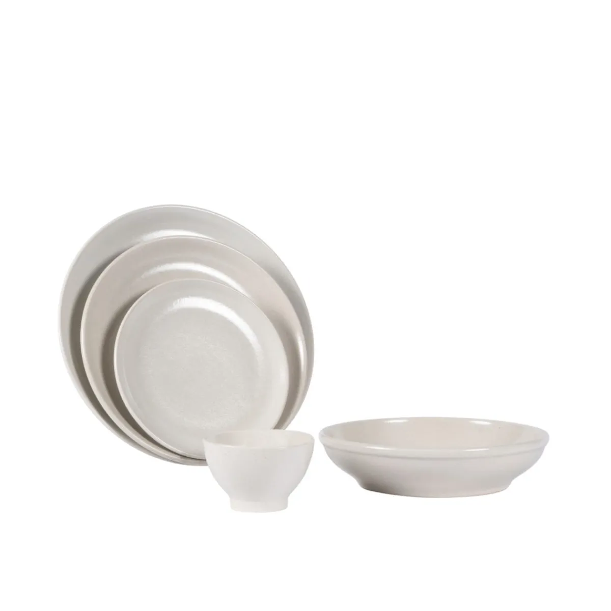PRO.MUNDI Assiette plate rond écru grès émaillé Ø 19 cm Gres Couleur Outlet