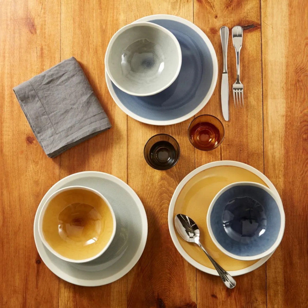 PRO.MUNDI Assiette plate rond gris grès émaillé Ø 25,5 cm Winter Discount