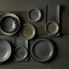 DUDSON Assiette plate rond gris porcelaine vitrifiée Ø 17,8 cm Harvest Norse
