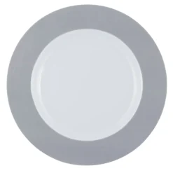Assiette plate rond gris porcelaine Ø 21 cm Roma Color - PRO.MUNDI Outlet