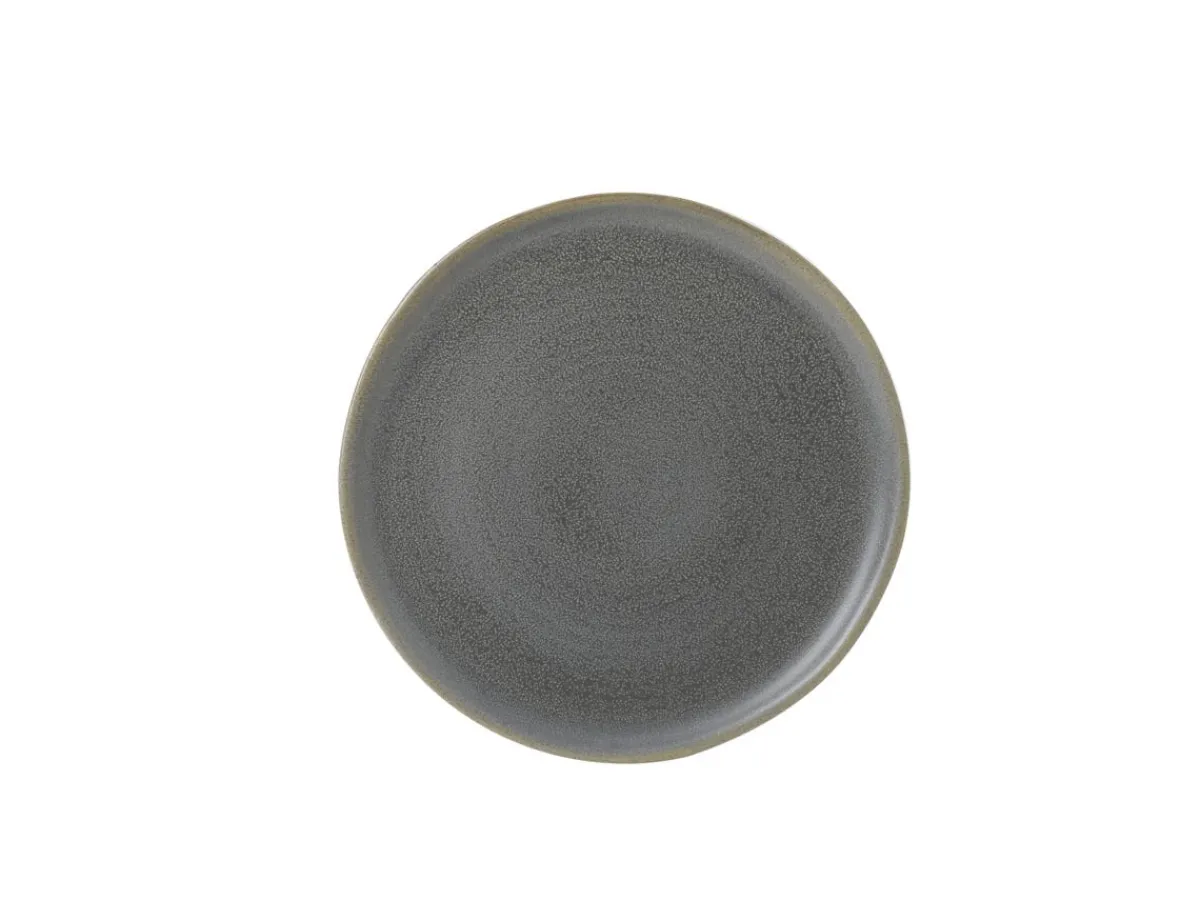 Assiette plate rond gris porcelaine Ø 25,2 cm Evo Granite - DUDSON Outlet