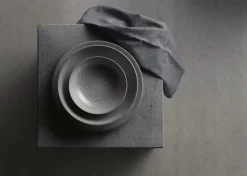 DUDSON Assiette plate rond gris porcelaine vitrifiée Ø 16,5 cm Evo Origins New
