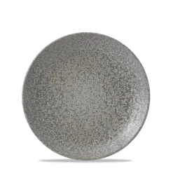 DUDSON Assiette plate rond gris porcelaine vitrifiée Ø 16,5 cm Evo Origins New