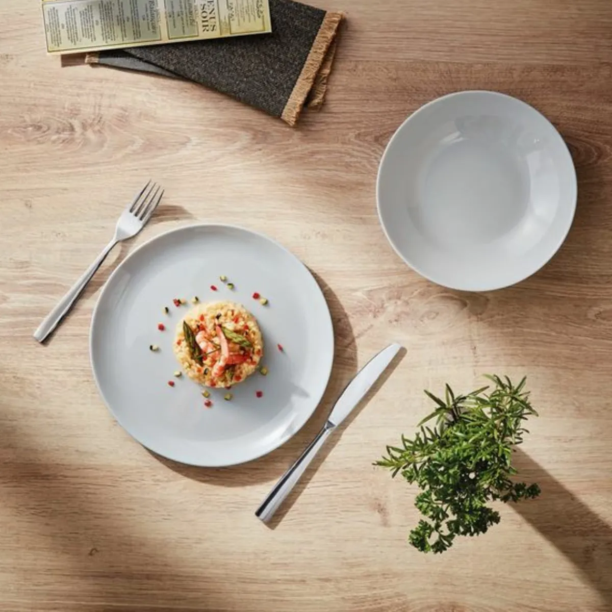 ARCOROC Assiette plate rond gris verre opal Ø 19 cm Evolutions Hot