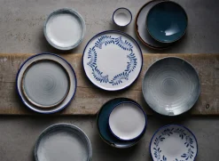 DUDSON Assiette plate rond Ink porcelaine vitrifiée Ø 26 cm Harvest Mediterranean Hot