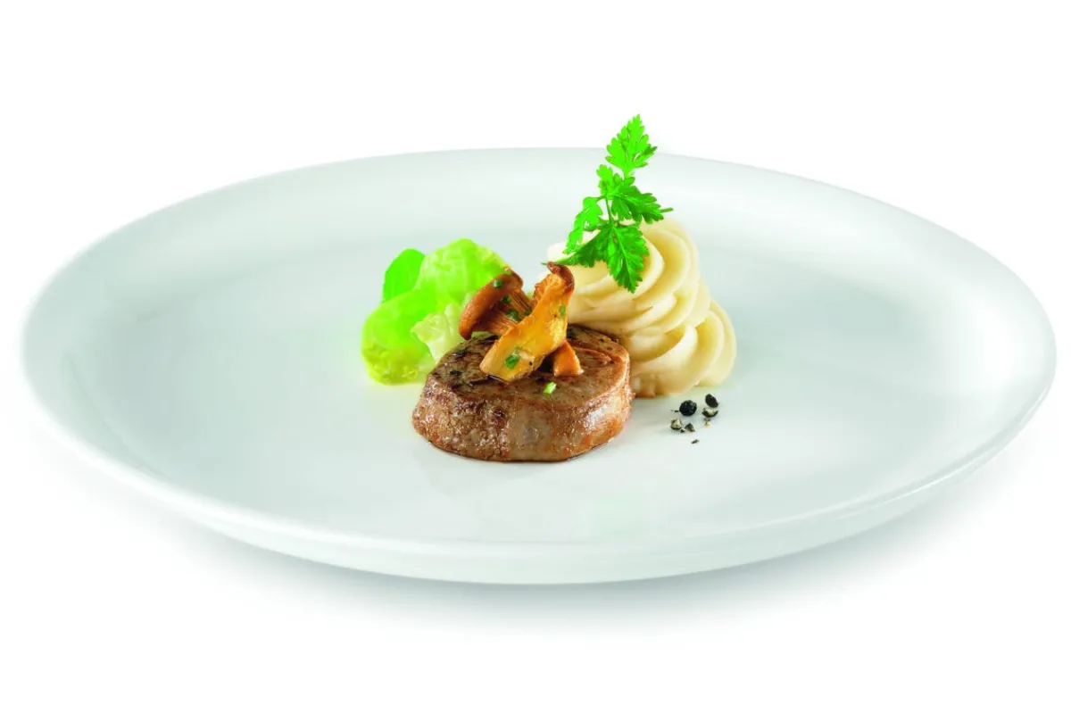 Assiette plate rond ivoire porcelaine vitrifiée Ø 21,5 cm Ska - RAK Outlet