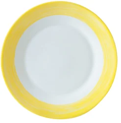 Assiette plate rond jaune verre opal Ø 19,5 cm Brush - ARCOROC Hot
