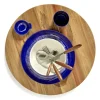 Assiette plate rond lapis lazuli swirl - points blancs grès émaillé Ø 35 cm Feast By Ottolenghi - SERAX Clearance