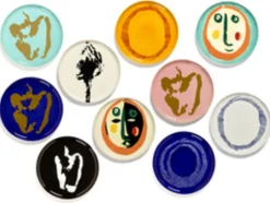 Assiette plate rond lapis lazuli swirl - points blancs grès émaillé Ø 35 cm Feast By Ottolenghi - SERAX Clearance