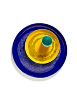 Assiette plate rond lapis lazuli swirl - points blancs grès émaillé Ø 35 cm Feast By Ottolenghi - SERAX Clearance