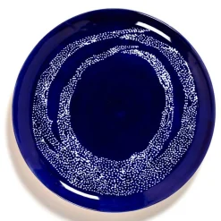 Assiette plate rond lapis lazuli swirl - points blancs grès émaillé Ø 26,5 cm Feast By Ottolenghi - SERAX Online