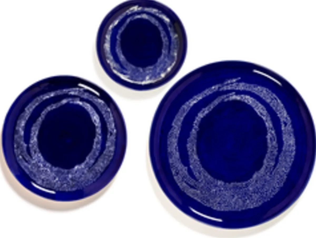 Assiette plate rond lapis lazuli swirl - points blancs grès émaillé Ø 19 cm Feast By Ottolenghi - SERAX Hot