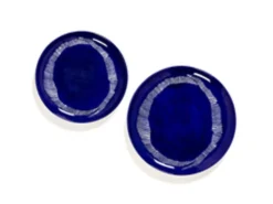 Assiette plate rond lapis lazuli swirl - stripes blancs grès émaillé Ø 22,5 cm Feast By Ottolenghi - SERAX Clearance