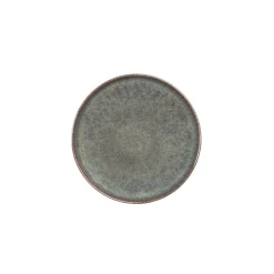 ACCOLADE Assiette plate rond Marron Bleu grès émaillé Ø 22 cm Amber Online