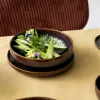 ACCOLADE Assiette plate rond Marron Bleu grès émaillé Ø 17 cm Amber Discount