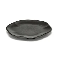 Assiette plate rond noir grès émaillé Ø 13,9 cm Inku - SERAX Online