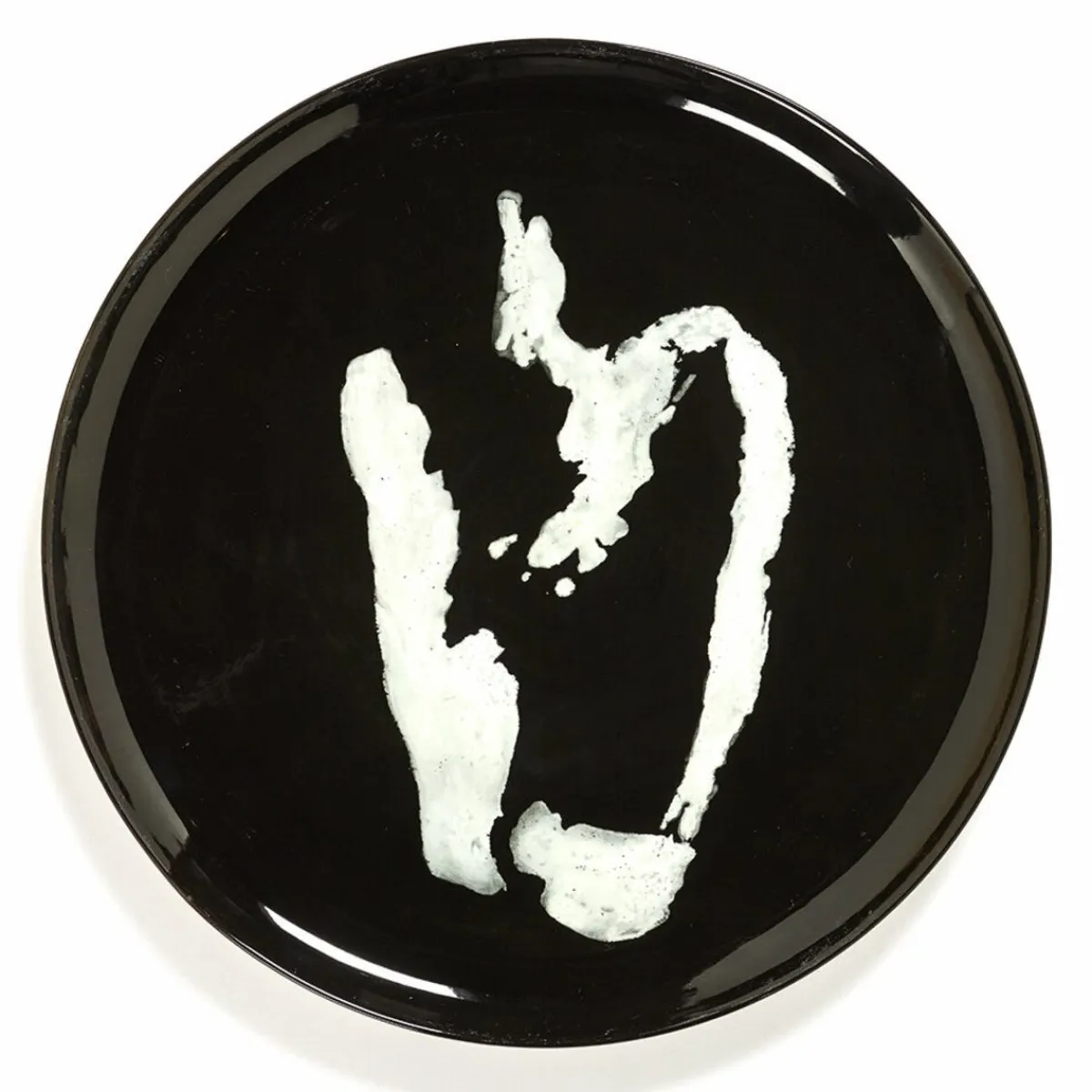 Assiette plate rond noir poivron blanc grès émaillé Ø 35 cm Feast By Ottolenghi - SERAX Outlet