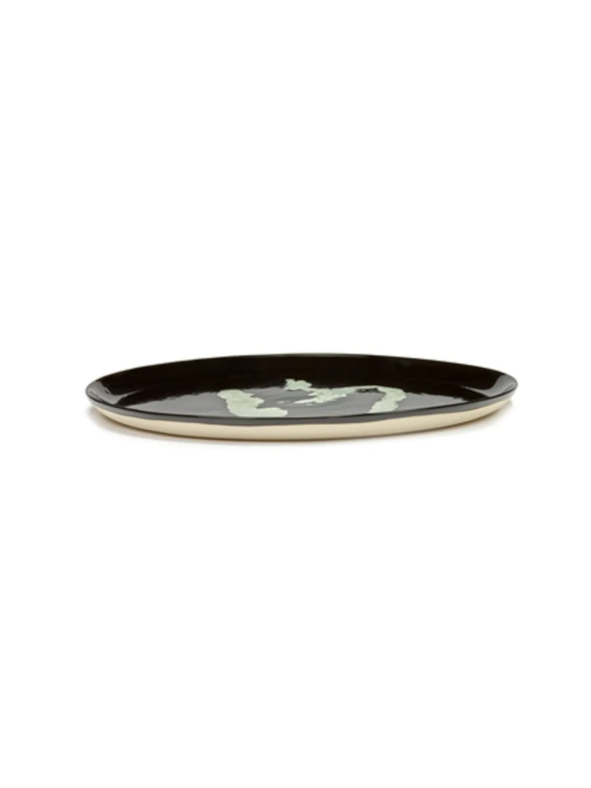 Assiette plate rond noir poivron blanc grès émaillé Ø 35 cm Feast By Ottolenghi - SERAX Outlet
