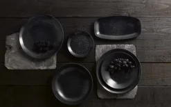 Assiette plate rond noir porcelaine vitrifiée Ø 21,7 cm Evo Origins - DUDSON Online