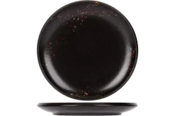 Assiette plate rond noir porcelaine Ø 20 cm Etna - PROOF