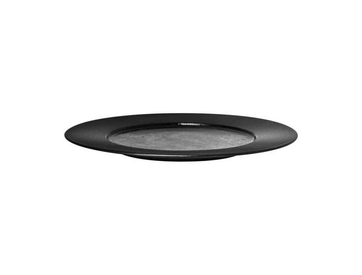 RAK Assiette plate rond noir porcelaine vitrifiée Ø 30,7 cm Edge Clearance