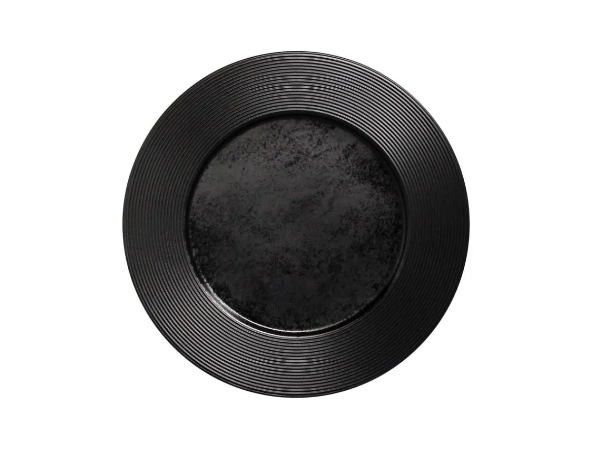 RAK Assiette plate rond noir porcelaine vitrifiée Ø 26,3 cm Edge Outlet