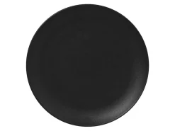 Assiette plate rond noir volcano porcelaine vitrifiée Ø 24 cm Neo Fusion - RAK New