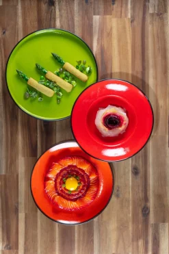 Assiette plate rond orange porcelaine vitrifiée Ø 26,7 cm Fire - RAK Sale