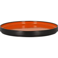 Assiette plate rond orange porcelaine vitrifiée Ø 22,7 cm Fire - RAK Outlet