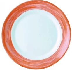 Assiette plate rond orange verre opal Ø 23,5 cm Brush - ARCOROC Hot