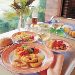 ARCOROC Assiette plate rond orange verre opal Ø 15,5 cm Brush Hot
