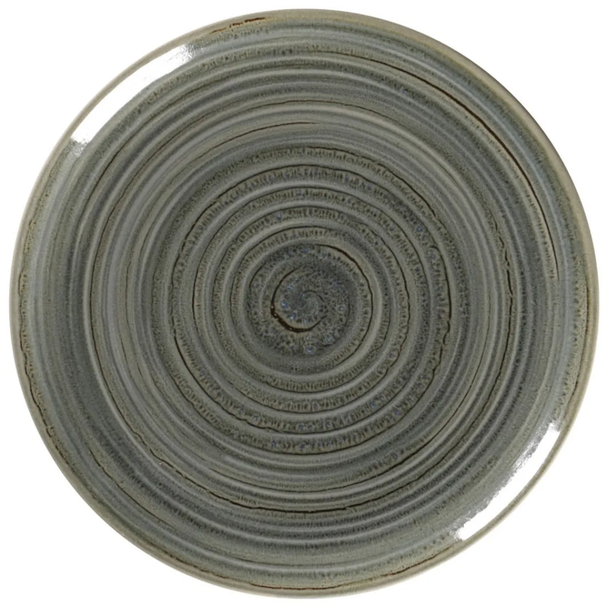 Assiette plate rond Peridot porcelaine vitrifiée Ø 24 cm stone Spot - RAK New