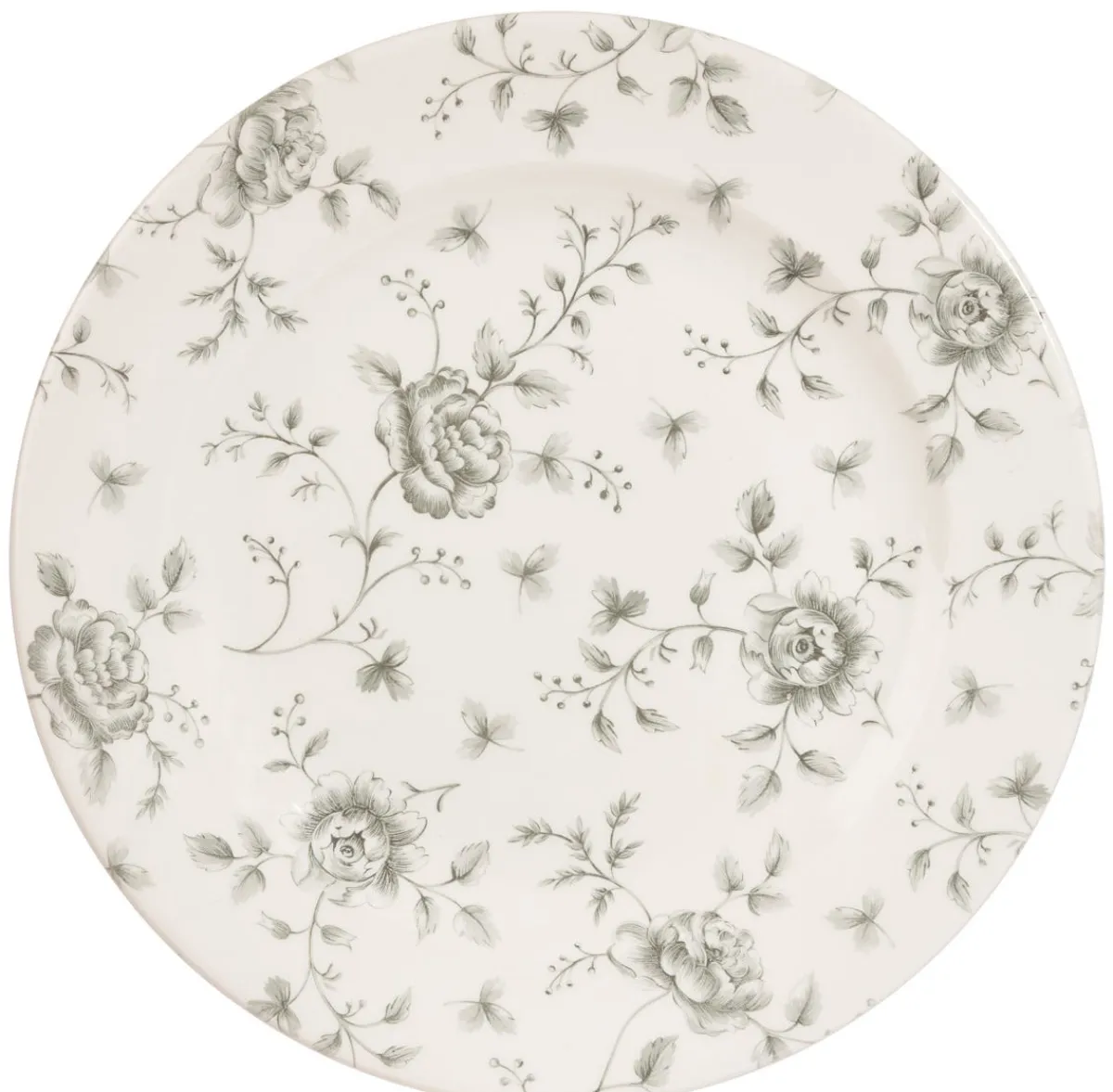 Assiette plate rond Rose Chintz Gris porcelaine vitrifiée Ø 30,5 cm Vintage Prints Rose Chintz - CHURCHILL Online