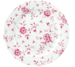 CHURCHILL Assiette plate rond Rose Chintz Cranberry porcelaine vitrifiée Ø 27,6 cm Vintage Prints Rose Chintz Outlet