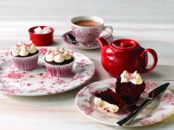 CHURCHILL Assiette plate rond Rose Chintz Cranberry porcelaine vitrifiée Ø 27,6 cm Vintage Prints Rose Chintz Outlet