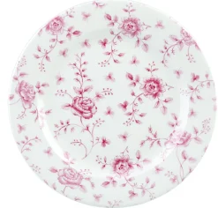 Assiette plate rond Rose Chintz Cranberry porcelaine vitrifiée Ø 30,5 cm Vintage Prints Rose Chintz - CHURCHILL Hot
