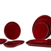 Assiette plate rond rouge grès émaillé Ø 27 cm Gres Couleur - PRO.MUNDI Clearance