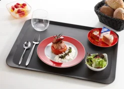 Assiette plate rond rouge porcelaine Ø 26 cm Roma Color - PRO.MUNDI New