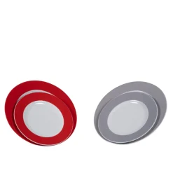 Assiette plate rond rouge porcelaine Ø 26 cm Roma Color - PRO.MUNDI New