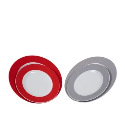 Assiette plate rond rouge porcelaine Ø 21 cm Roma Color - PRO.MUNDI Online