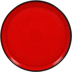 Assiette plate rond rouge porcelaine vitrifiée Ø 26,7 cm Fire - RAK Discount