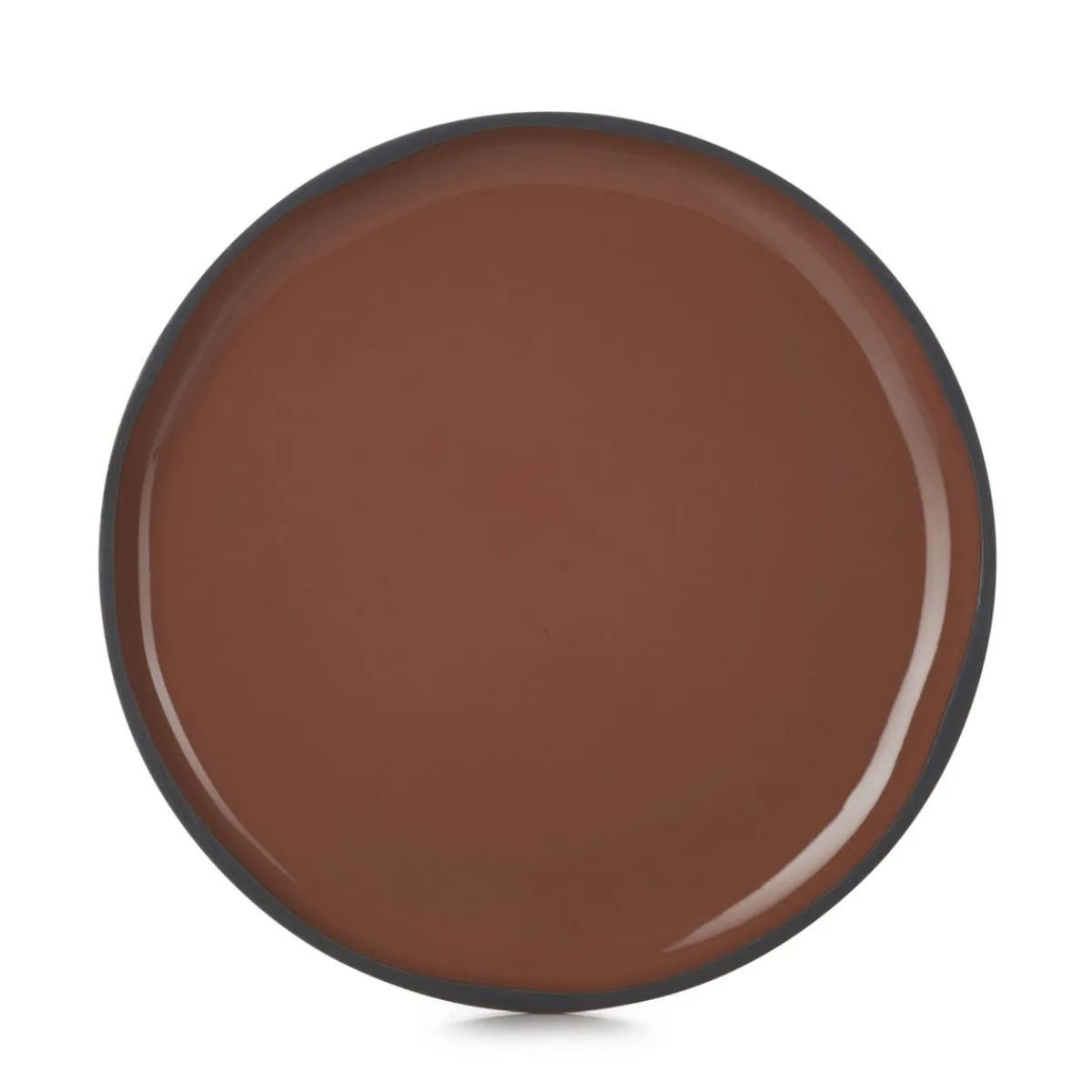 Assiette plate rond rouge porcelaine culinaire Ø 21 cm Caractère - REVOL Discount