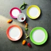 Assiette plate rond rouge verre opal Ø 19,5 cm Brush - ARCOROC Sale