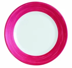 Assiette plate rond rouge verre opal Ø 19,5 cm Brush - ARCOROC Sale